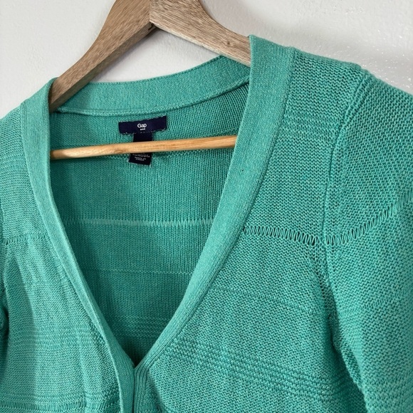 Gap Factory Cotton Spring Teal Light Weight Button Down Cardigan Sweater Size XS - Picture 2 of 7